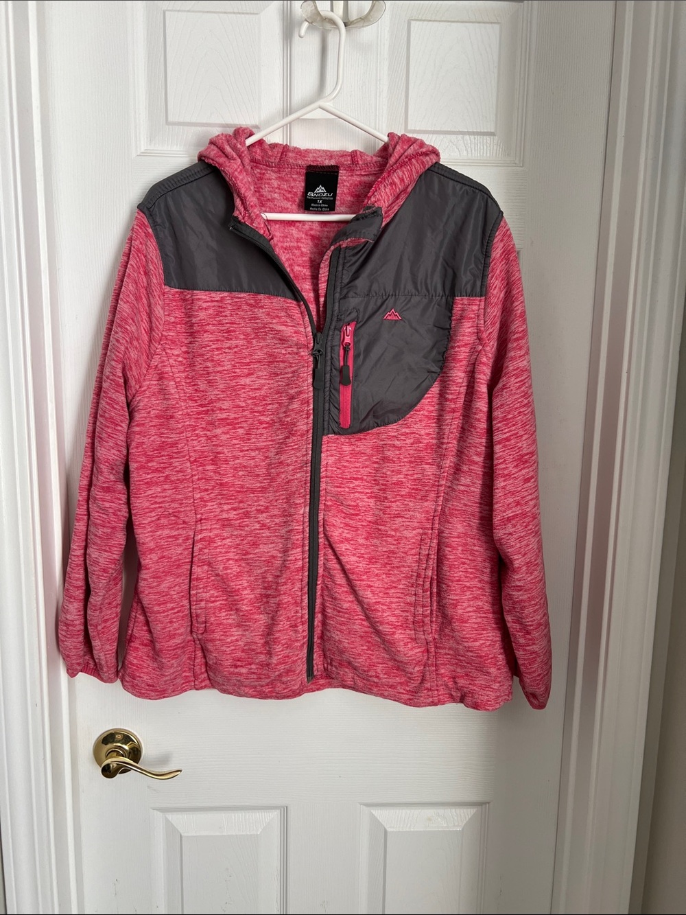 Women's Hooded Jacket in Pink and Gray